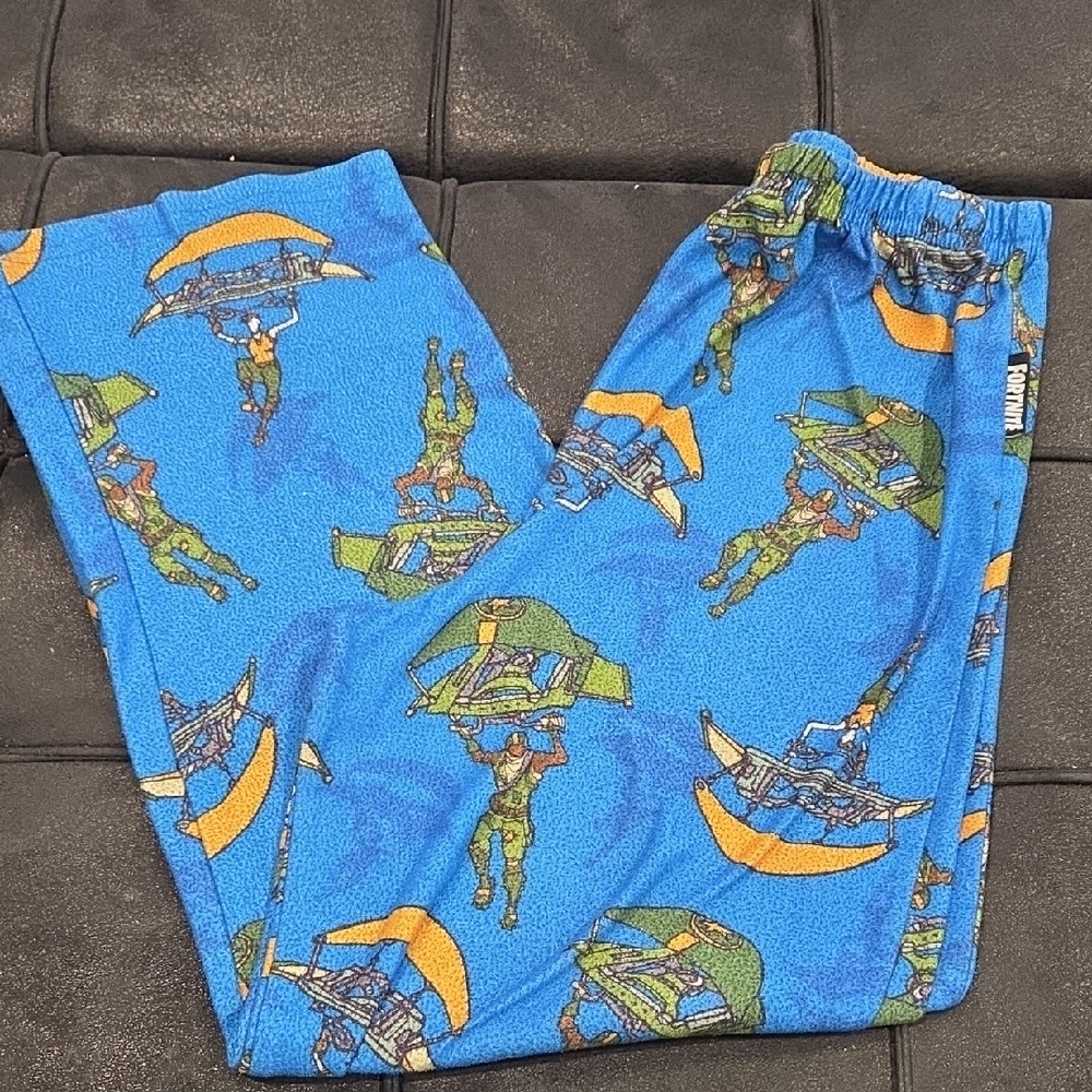 Fortnite Blue Kids Pajama Bottoms Large